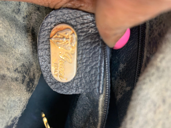 GUCCI Vintage Joy Boston GG Canvas Shoulder Bag Blue