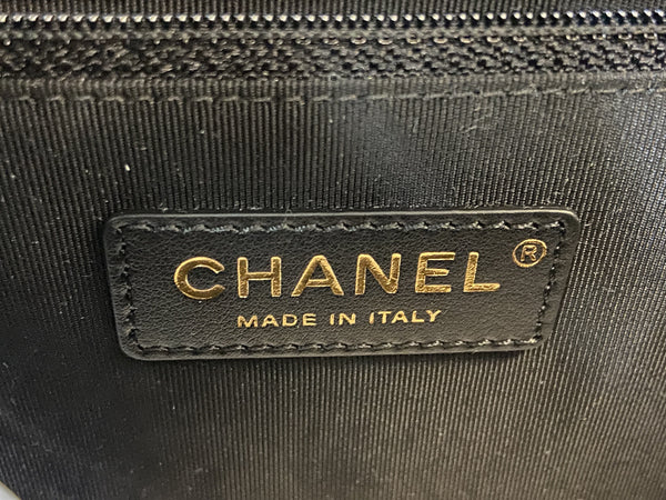 CHANEL New Medium Boy Flap Lambskin Leather Shoulder Bag Black