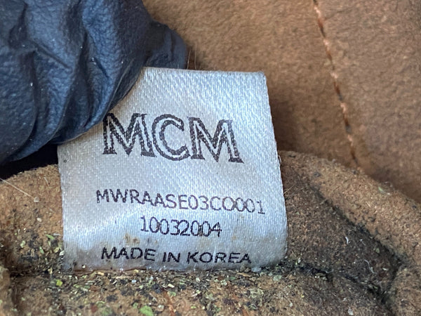 MCM Mini Essential Visetos Crossbody Bag Cognac