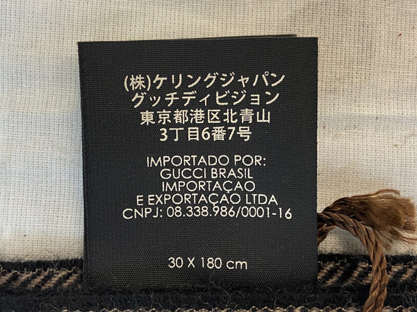 Gucci Web Stripe Wool Scarf Brown 387574 For Women - gucci accessories