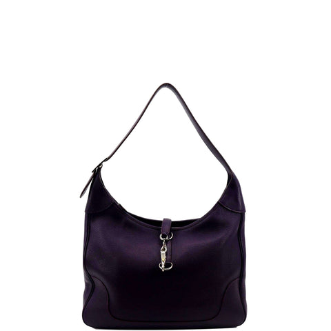HERMES Trim II 35 Raisin Togo Leather Tote Bag Purple
