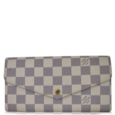 LOUIS VUITTON Damier Azur Sarah Wallet White