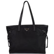 PRADA Vela Side-Cinch Nylon Tote Shoulder Bag Black