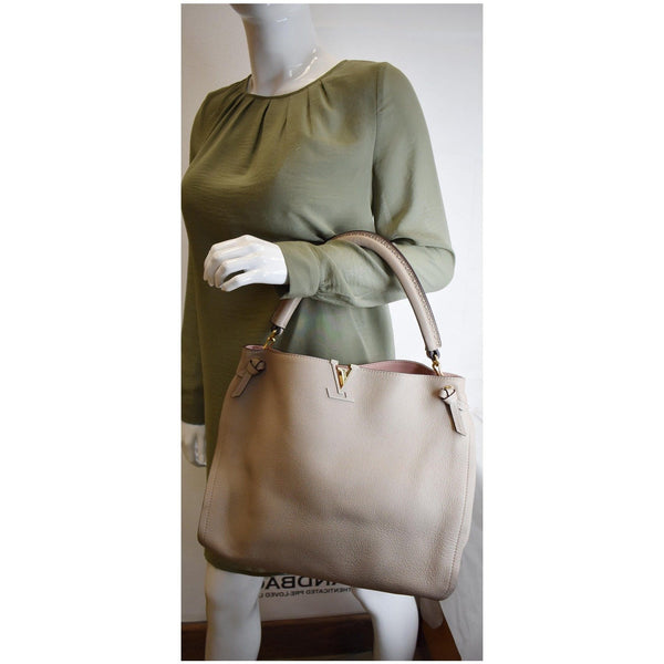 Louis Vuitton Tournon Taurillon Leather Hobo Bag Galet - shoulder handbag