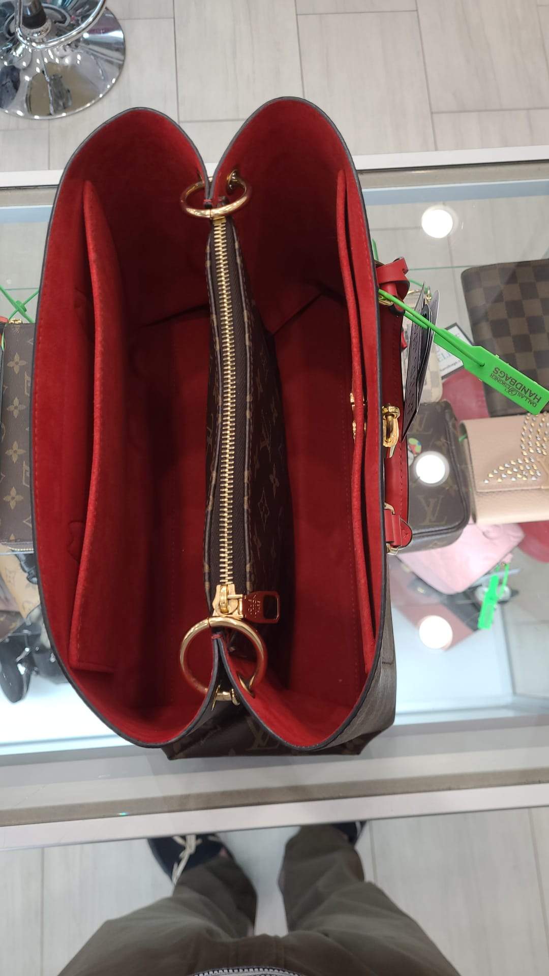 RARE Louis Vuitton Monogram Cabas Escapade Red Burgundy Nylon Fabric Tote  Bag