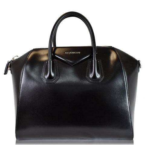 GIVENCHY Antigona Medium Leather Shoulder Bag Black