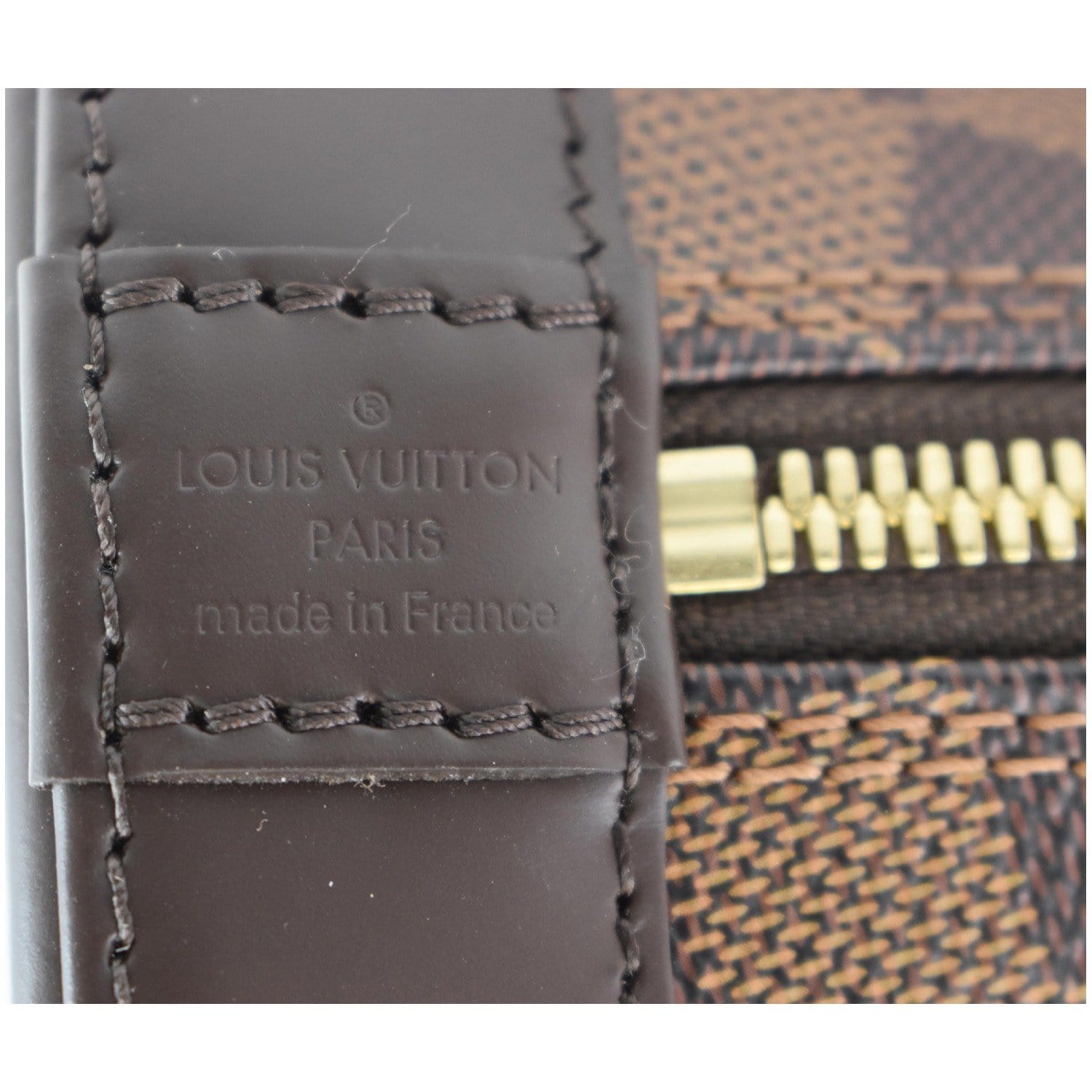 Louis Vuitton, Alma BB Damier plain, brown-checked rubbe…