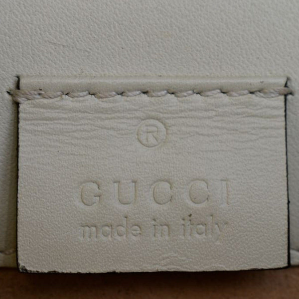 GUCCI Sylvie Super Mini Leather Crossbody Bag White 494646