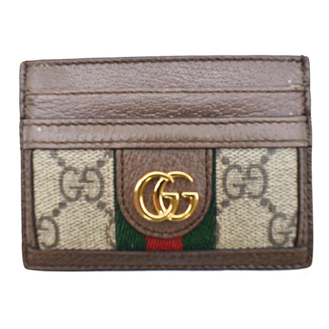 GUCCI Ophidia GG Canvas Card Case Brown 523159