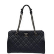 CHANEL City Rock Quilted Leather Shopping Tote Bag Blue