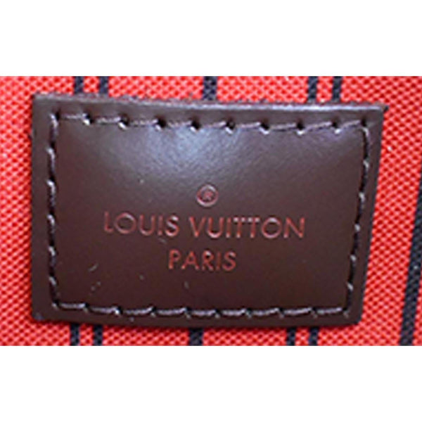LOUIS VUITTON Neverfull MM Damier Ebene Pochette Wristlet Pouch Brown