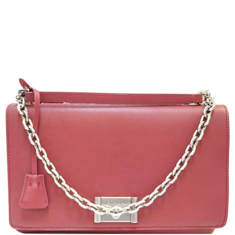 PRADA Petalo Saffiano Lux Leather Chain Shoulder Crossbody Bag - Sale
