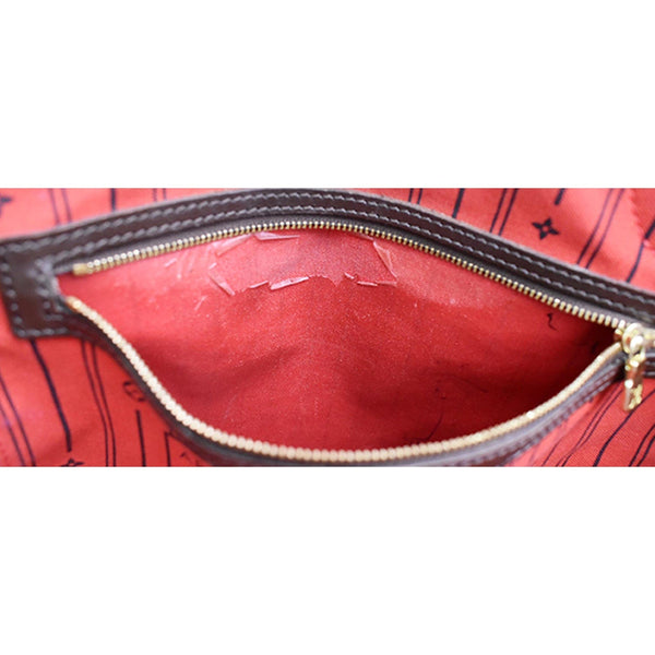 LOUIS VUITTON Neverfull MM Damier Ebene Tote Bag Brown