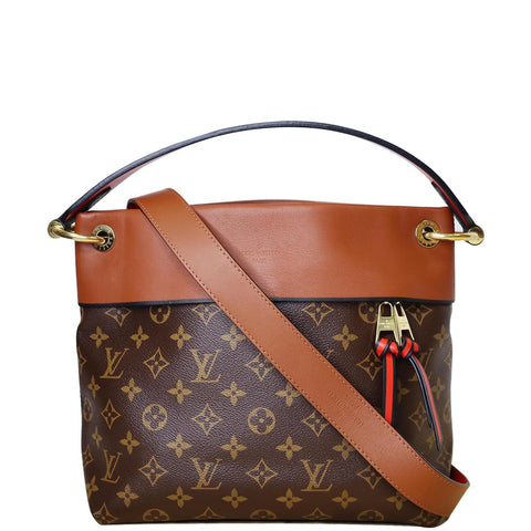 LOUIS VUITTON Tuileries Besace Monogram Canvas Shoulder Bag Caramel