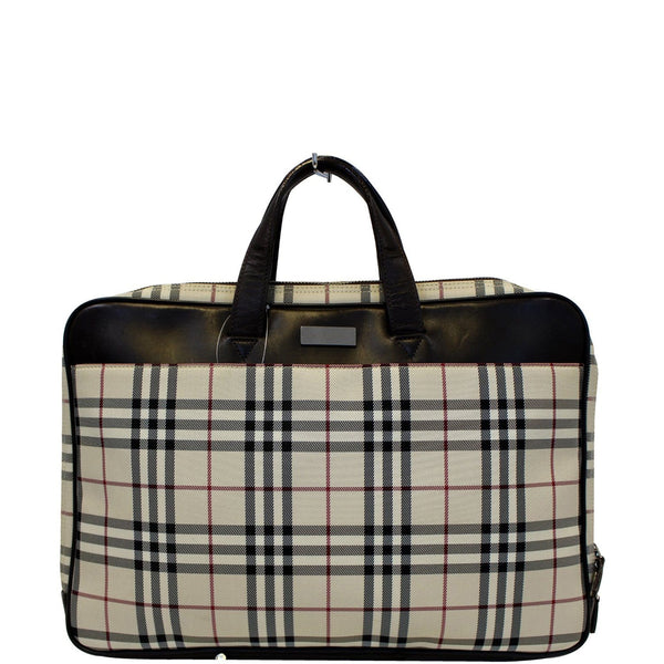 Burberry Canvas Leather Briefcase Bag - Full View