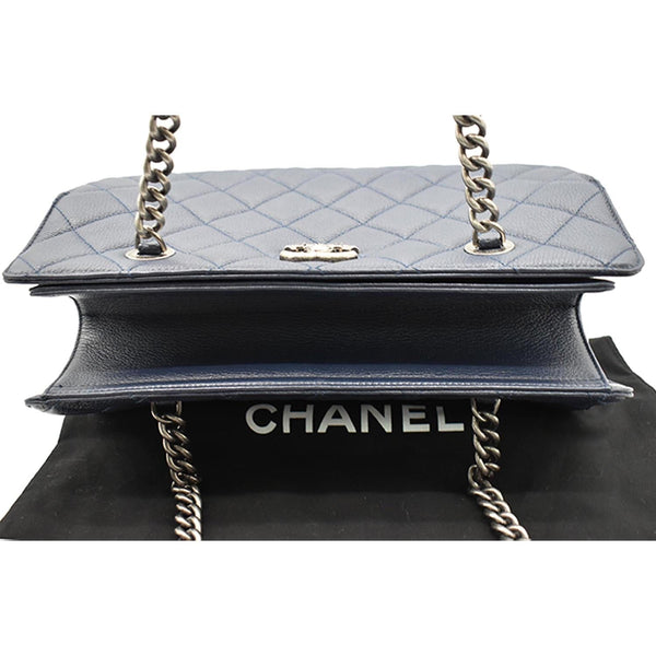 CHANEL City Rock Quilted Leather Shopping Tote Bag Blue