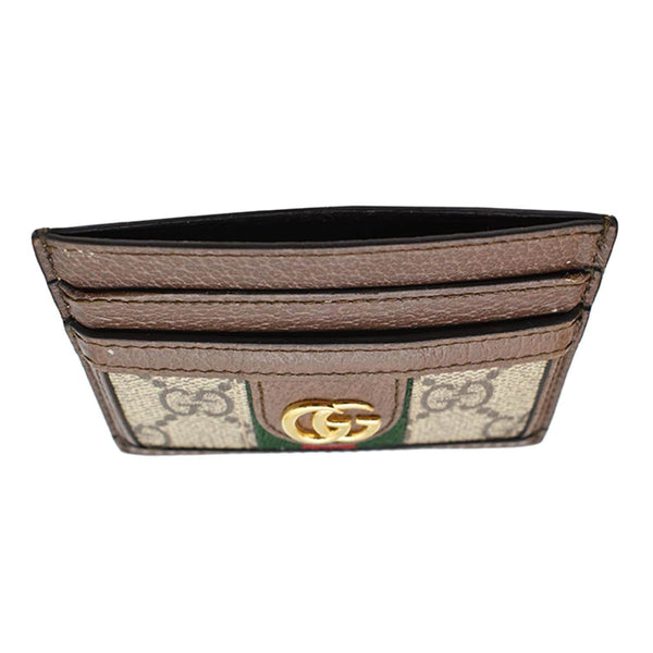 GUCCI Ophidia GG Canvas Card Case Brown 523159