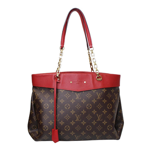 LOUIS VUITTON Pallas Chain Shopper Monogram Canvas Shoulder Bag Cherry