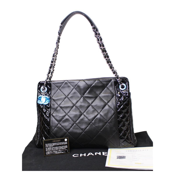 Chanel CC Charm Quilted Lambskin Patent Leather Bag front preview