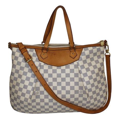 LOUIS VUITTON Siracusa GM Damier Azur Shoulder Bag White - 15% OFF