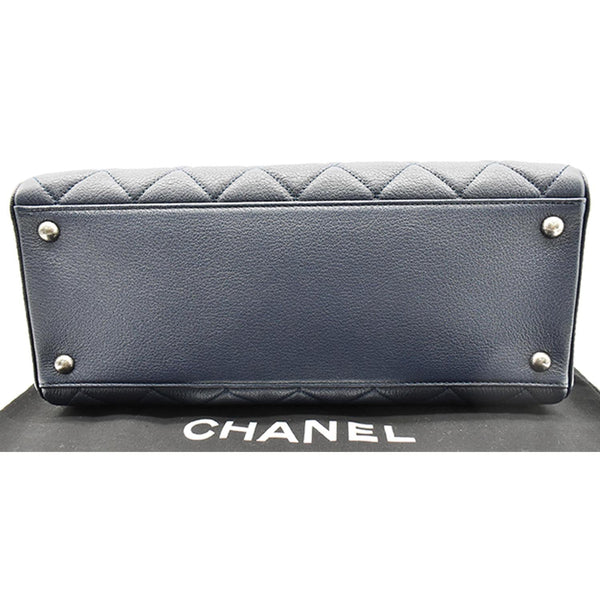 CHANEL City Rock Quilted Leather Shopping Tote Bag Blue