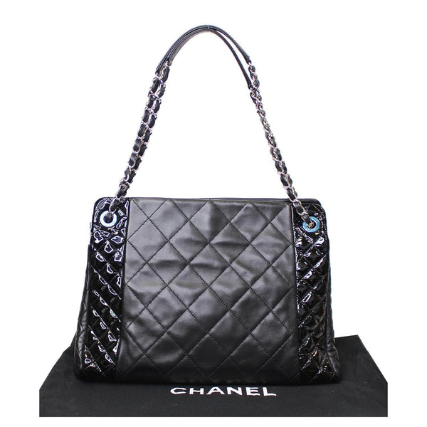 Chanel CC Charm Quilted Lambskin Patent Leather Shoulder Bag
