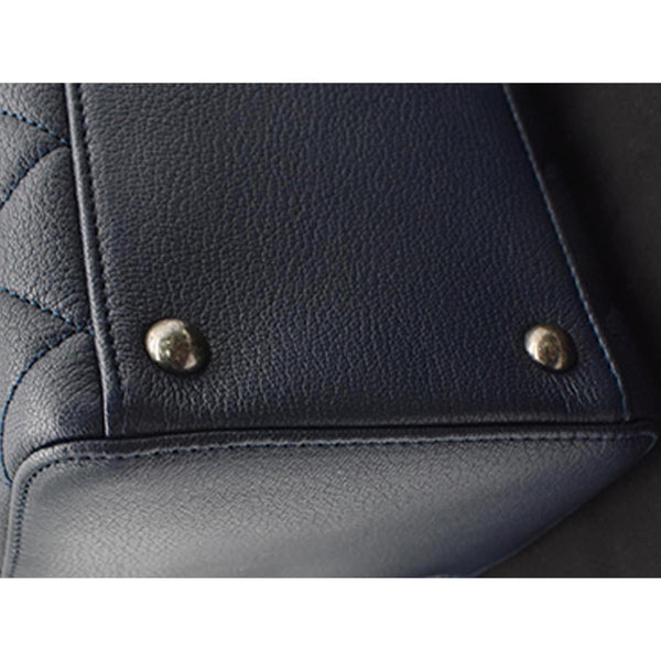 CHANEL City Rock Quilted Leather Shopping Tote Bag Blue