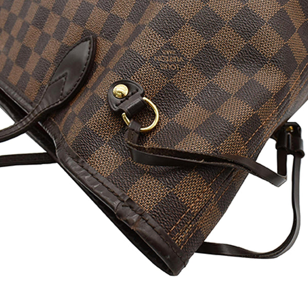 LOUIS VUITTON Neverfull MM Damier Ebene Tote Bag Brown