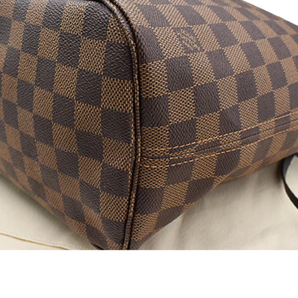 LOUIS VUITTON Neverfull MM Damier Ebene Tote Bag Rose Ballerine