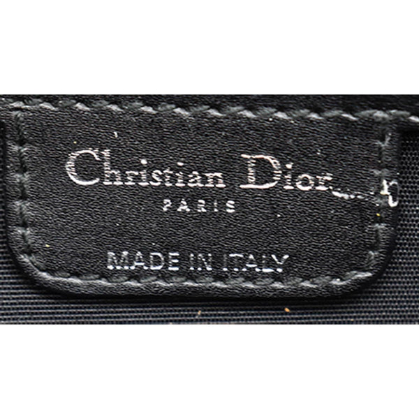 CHRISTIAN DIOR Panarea Quilted Cannage Rosato Canvas Tote Bag Black