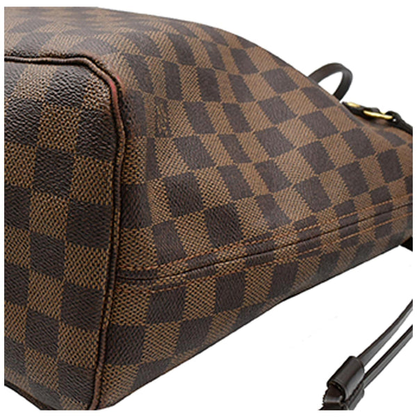 LOUIS VUITTON Neverfull MM Damier Ebene Tote Bag Brown