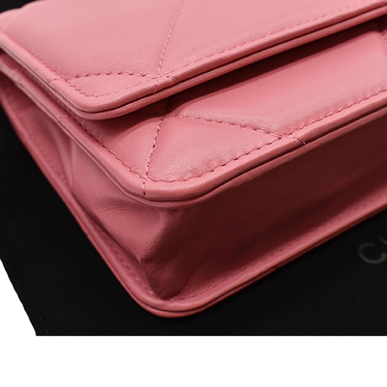 Authentic CHANEL CoCo Button Calf Skin Long Wallet Purse Pink CC Logo J8866