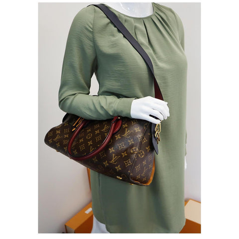 LOUIS VUITTON Tuileries Monogram Canvas Tote Shoulder Bag Brown