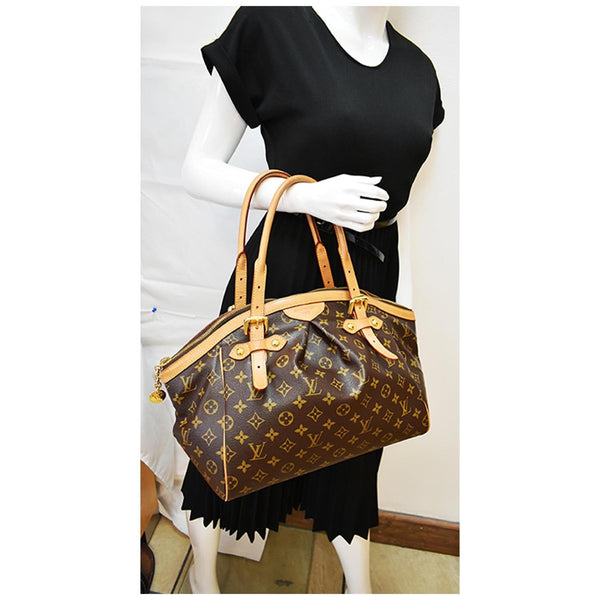 LOUIS VUITTON Tivoli GM Monogram Canvas Satchel Bag Brown