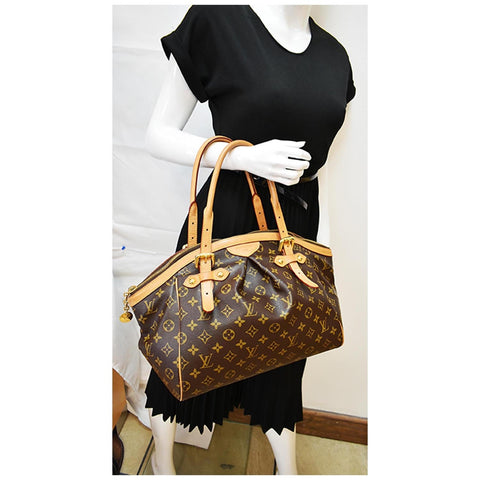 LOUIS VUITTON Tivoli GM Monogram Canvas Satchel Bag Brown
