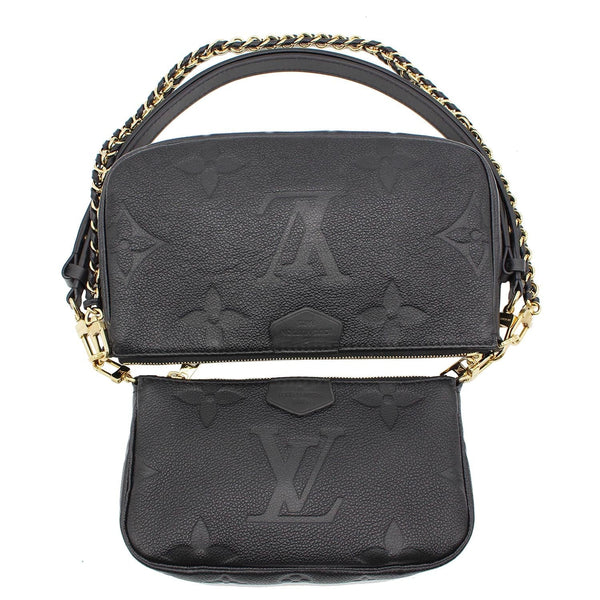 LOUIS VUITTON  Multi Pochette Empreinte Leather Accessories Bag Black