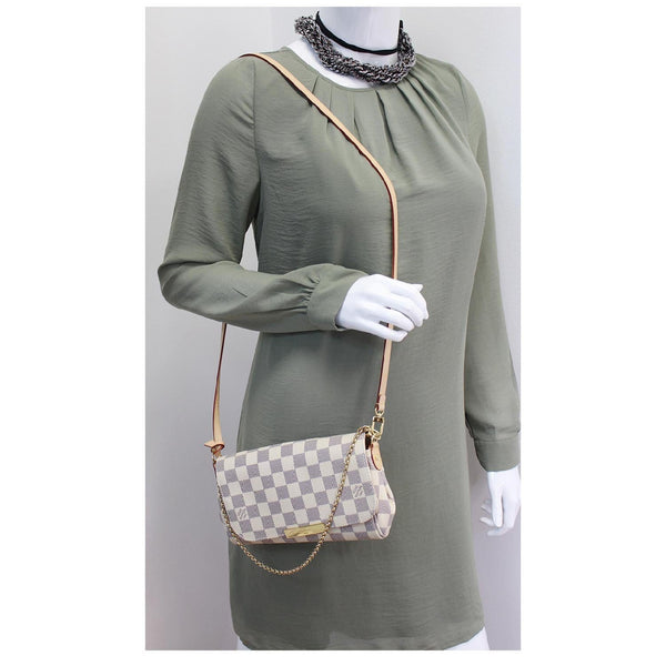 Louis Vuitton Favorite PM Damier Azur Crossbody Bag for women