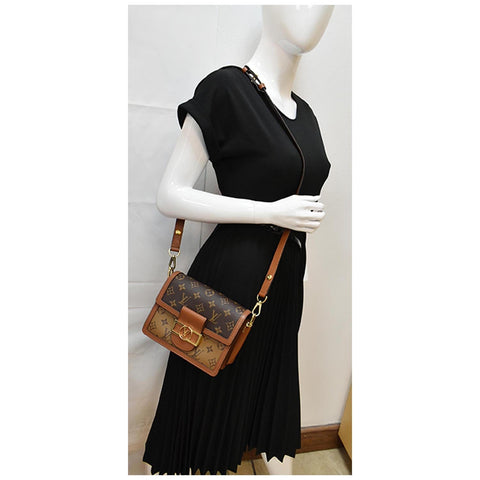 LOUIS VUITTON Dauphine Mini Monogram Reverse Canvas Shoulder Bag Brown