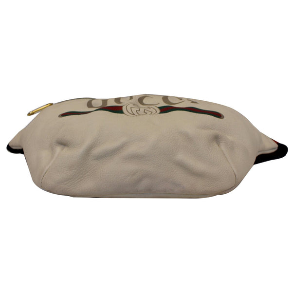 GUCCI Print Leather Medium Belt Waist Bum Bag White 530412