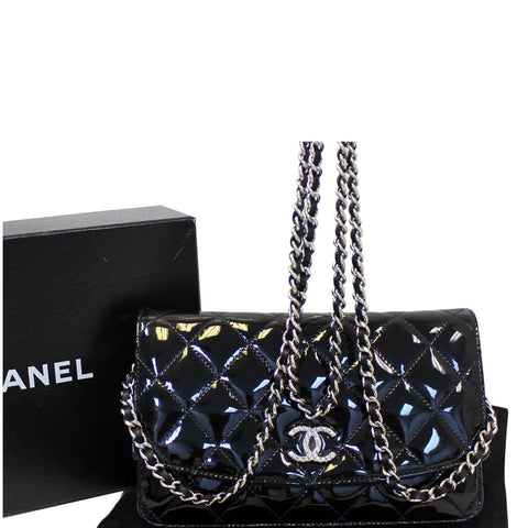 CHANEL Wallet On Chain Patent Leather Shoulder Crossbody Bag