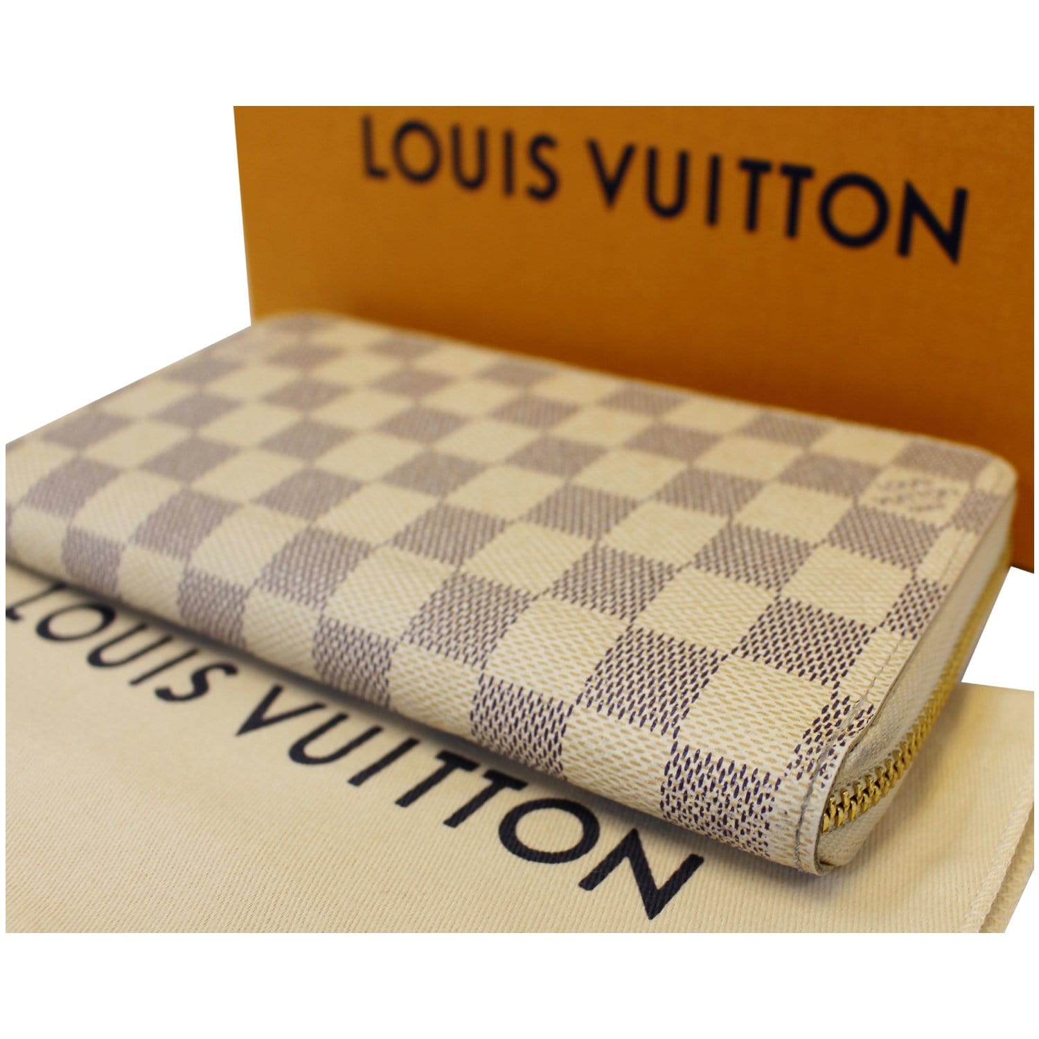 Authenticated Used LOUIS VUITTON Louis Vuitton Long Wallet Damier Azur Zippy  N60019 White Women's Men's 