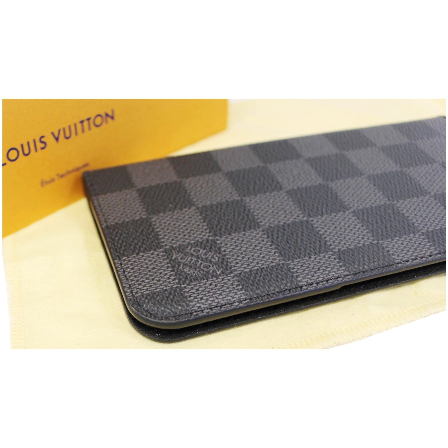 lv black grid wallet