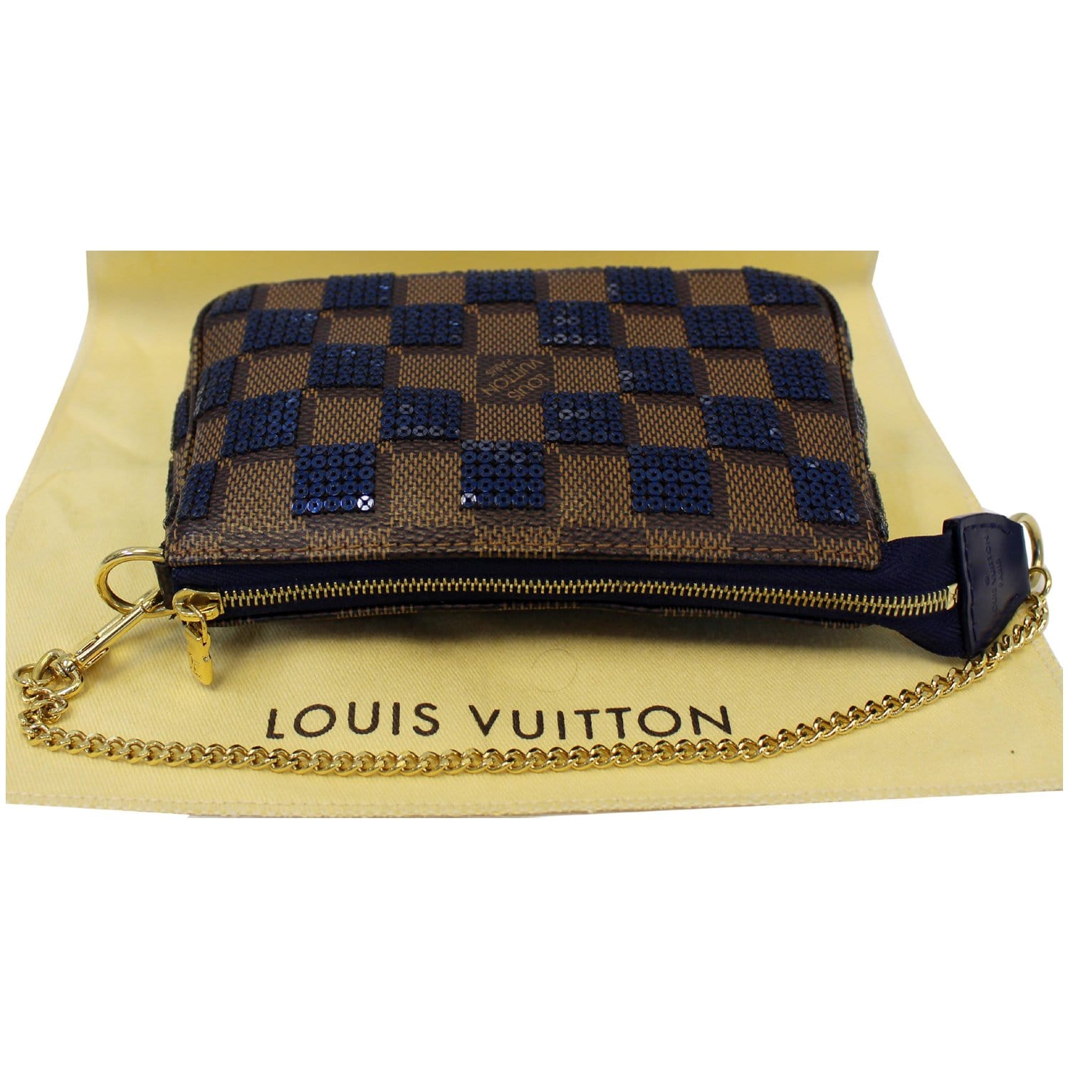 Louis Vuitton Pochette Accessories Damier Paillettes Mini Blue in  Canvas/Sequins with Gold-tone - US