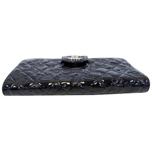 CHANEL Lucky Symbols Pochette Patent Leather Wallet on a Chain Black