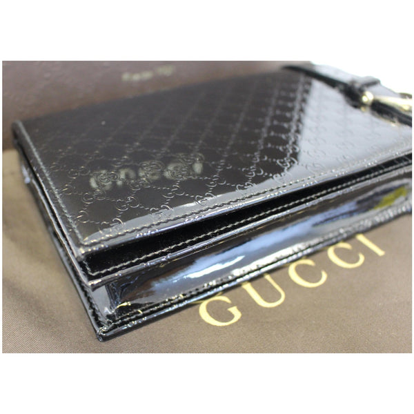 GUCCI Micro GG Patent Leather Clutch Crossbody Bag 354086