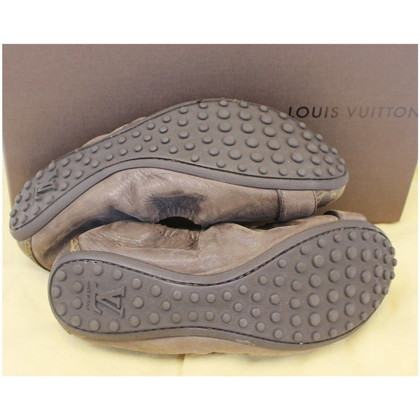 LOUIS VUITTON Lucky Ballerina Monogram Iridescent Leather Flats Brown-US