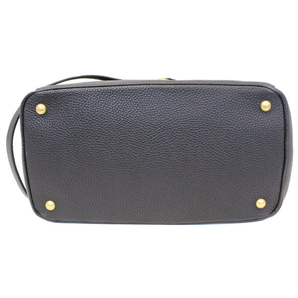 PRADA Vitello Daino Leather Shopping Tote Bag Black