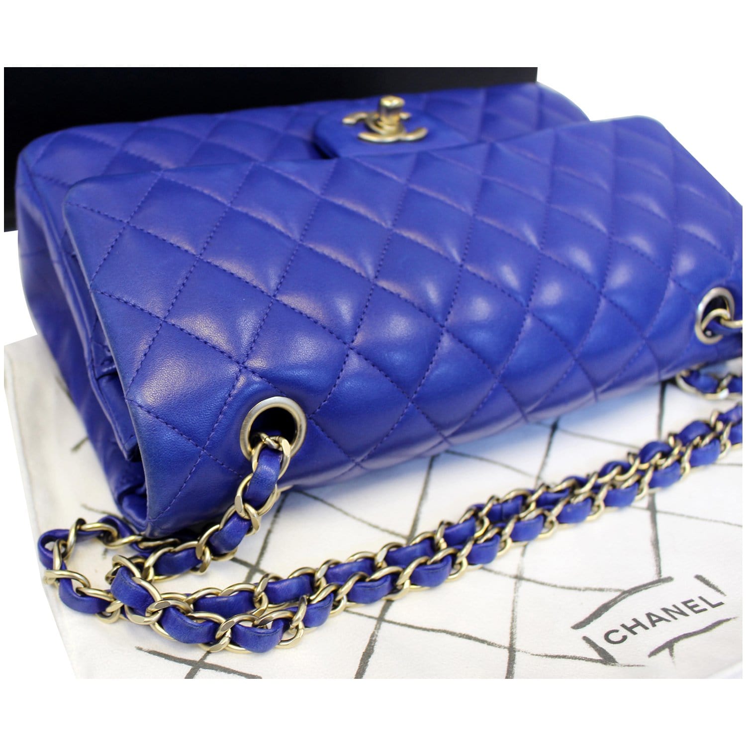 blue chanel flap bag medium