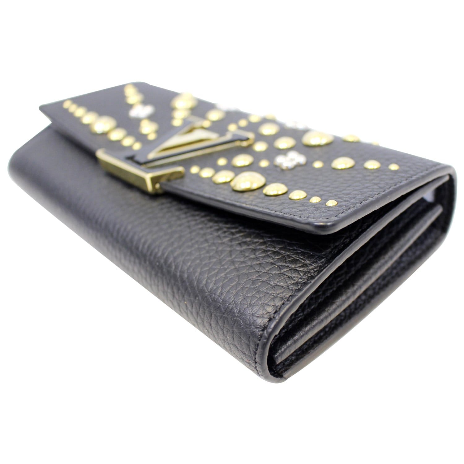 Louis Vuitton Black Taurillon Leather Capucines Compact Wallet