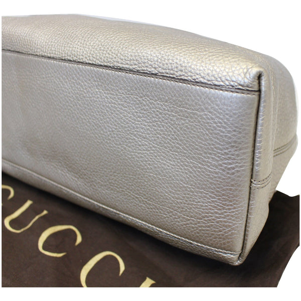 GUCCI Soho Pebbled Leather Chain Shoulder Bag 308982 Silver-US